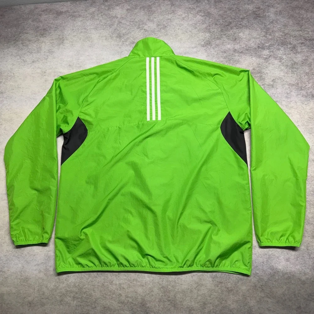 Adidas Colorblock Full Zip Windbreaker Mens XL Green Mesh Lined Track Jacket